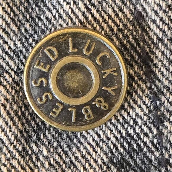 L&B Lucky and Blessed Womens Black Sequined Distressed Denim Jacket Large - Picture 5 of 13